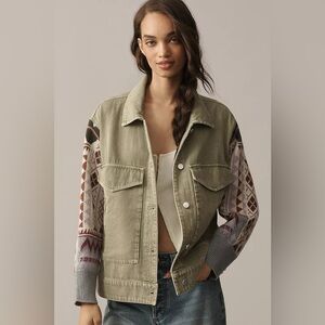 NWT Anthropologie Pilcro Sweater Sleeve Utility Jacket, Size XL